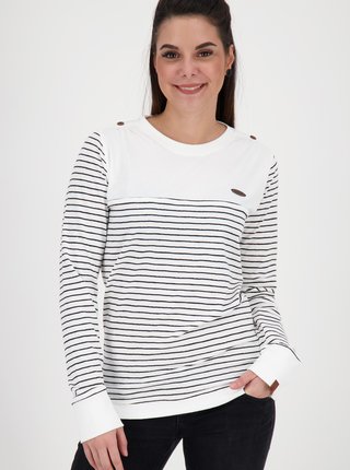 Šedo-bílé dámské pruhované tričko Alife and Kickin