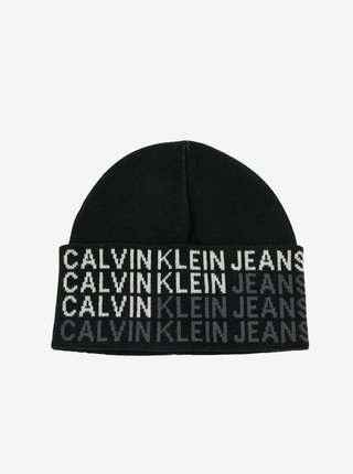 Čierna pánska zimná čiapka Calvin Klein Jeans