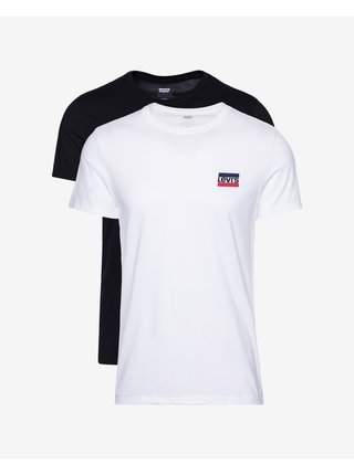 Súprava dvoch pánskych tričiek v bielej a čiernej farbe Levi's®