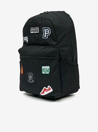Černý pánský batoh s nášivkami Puma