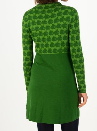 Zelené dámske vzorované úpletové šaty Blutsgeschwister Knit green apple