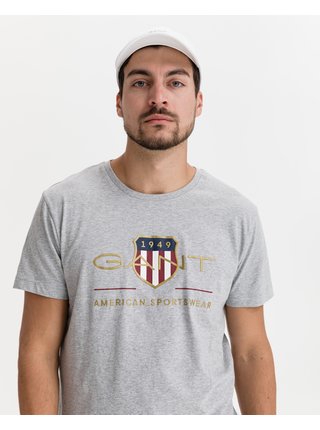 Šedé pánské tričko Gant D.2 Archive Shield