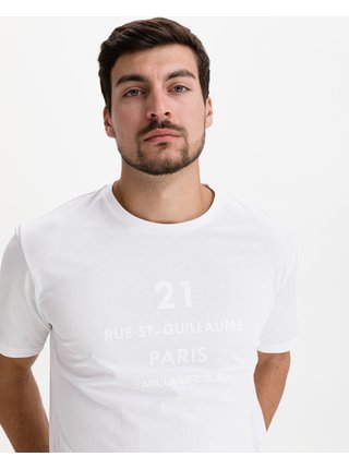 Bílé pánské tričko KARL LAGERFELD Rue St Guillaume