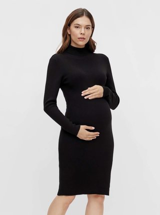 Černé těhotenské svetrové šaty Mama.licious Jacina