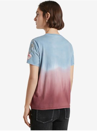 Růžovo-modré dámské tričko Desigual Tojo