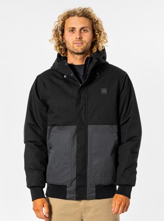 Šedo-černá pánská zimní bunda s kapucí Rip Curl