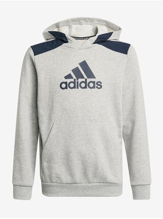 Modro-šedá chlapčenská mikina s kapucou adidas Performance B Bos HD