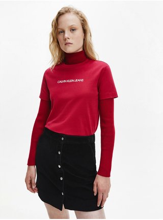 Červené dámske tričko Calvin Klein