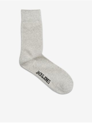 Sada pěti párů vzorovaných ponožek v šedé a černé barvě Jack & Jones Flower Bird