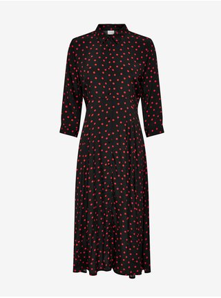 Červeno-čierne bodkované košeľové šaty Jacqueline de Yong Munte