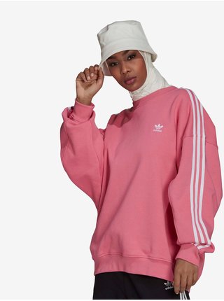 Bílo-růžová volná mikina Adidas Originals 