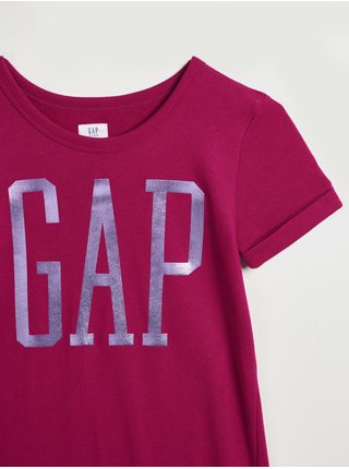Růžové holčičí tričko vé šaty s logem GAP