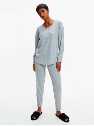 Světle šedé dámské pyžamové kalhoty Calvin Klein Jeans