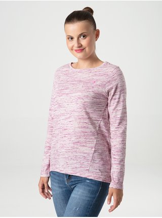 Světle růžové dámské žíhané tričko LOAP Beruna