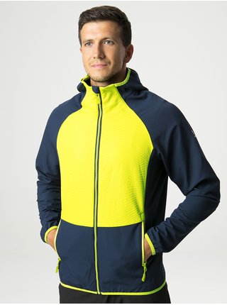 Žluto-modrá pánská sportovní bunda s kapucí LOAP Urax