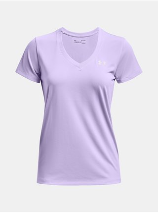 Světle fialové dámské tričko Under Armour Tech SSV - Solid-PPL