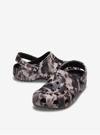 Bílo-černé unisex pantofle Crocs Classic Bleach Dye Clog