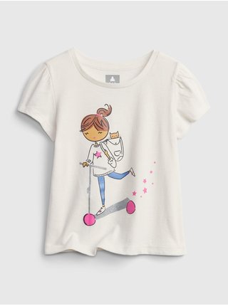Béžové holčičí tričko graphic bea GAP