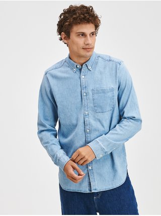 Modrá pánská džínová košile denim shirt GAP