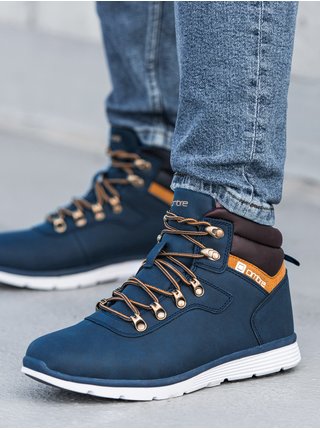 Modré pánské zimní boty pohorky Ombre Clothing T312