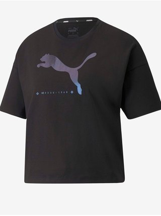 Čierne dámske tričko s potlačou Puma Cyber Graphic Tee