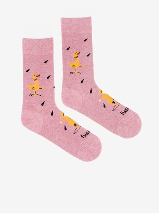 Růžové dámské ponožky s motivem Fusakle