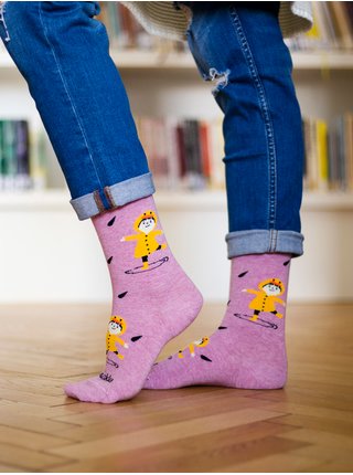 Ružové dámske ponožky s motívom Fusakle