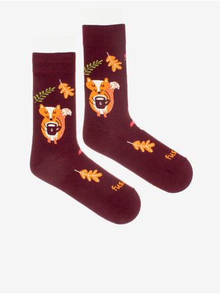 Vínové dámske ponožky s motívom Fusakle Liškopauza