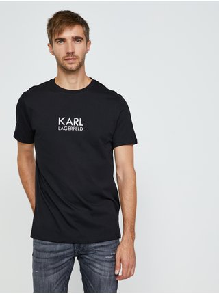 Černé tričko s nápisem KARL LAGERFELD