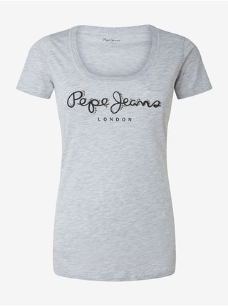 Tričká s krátkym rukávom pre ženy Pepe Jeans - svetlosivá