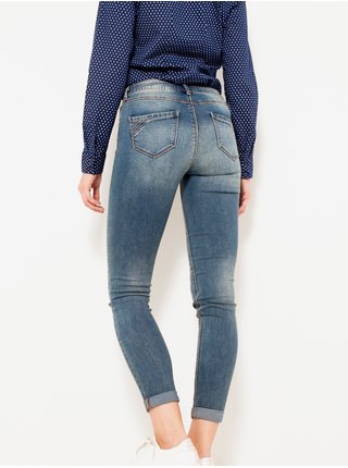 Modré zkrácené skinny fit džíny CAMAIEU