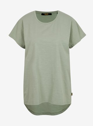 Světle zelené dámské volné prodloužené basic tričko ZOOT.lab Lonie