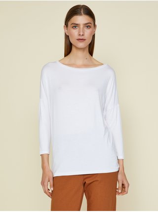 Bílé dámské volné basic tričko s tříčtvrtečním rukávem ZOOT Baseline Leticia