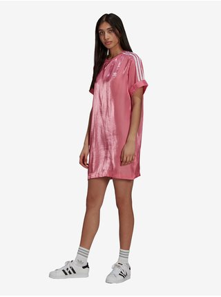 Ružové dámske saténové šaty adidas Originals