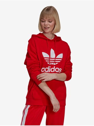Červená dámska mikina s kapucou adidas Originals