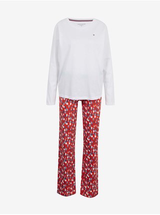 Bielo-červené vzorované pyžamo Tommy Hilfiger