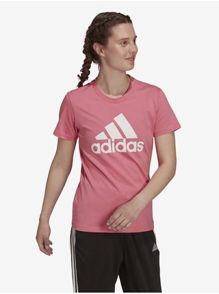 Ružové dámske tričko s potlačou adidas Performance W BL T