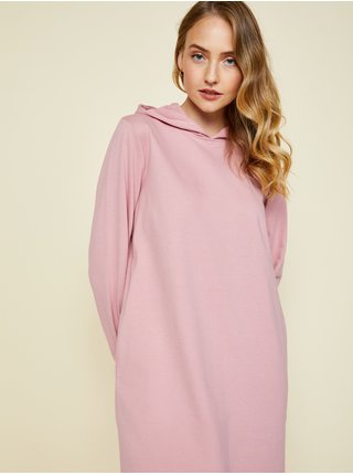 Světle růžové dámské mikinové šaty s kapucí ZOOT Baseline Iriana