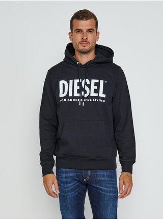 Černá pánská mikina s kapucí Diesel Girk-Hood-Ecologo