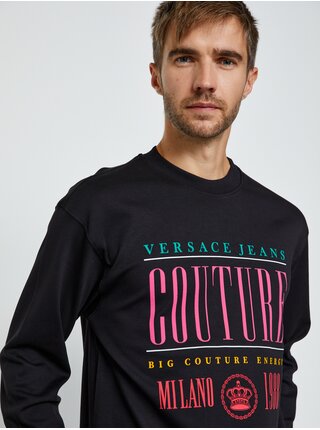 Černé pánské tričko s potiskem Versace Jeans Couture R 13 Rub