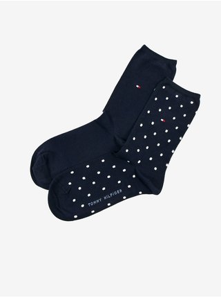 Sada dvoch párov dámskych ponožiek v tmavomodrej farbe Tommy Hilfiger
