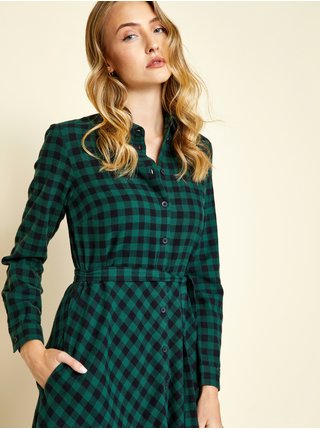 Černo-zelené dámské kostkované košilové šaty ZOOT.lab Corlene