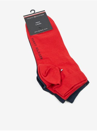  Sada dvou párů pánských ponožek v tmavě modré a červené barvě Tommy Hilfiger