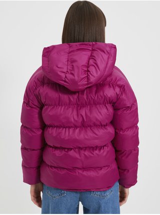 Tmavě fialová dámská prošívaná zimní bunda Trendyol