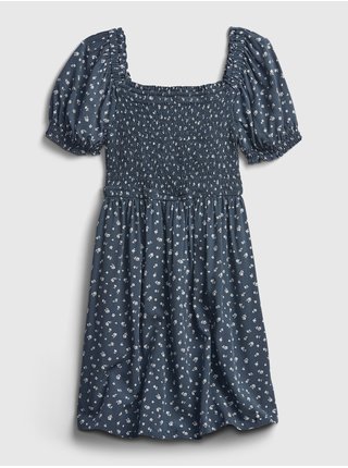 Dívky - Dětské šaty teen floral smocked dress Modrá