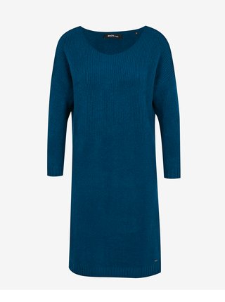 Modré dámske svetrové rebrované šaty ZOOT.lab Coryn