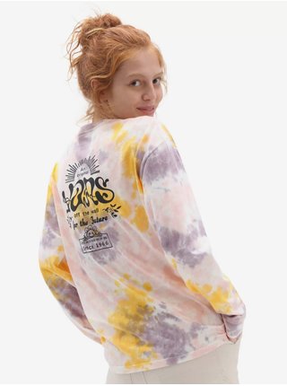 Žlto-fialové dámske batikované tričko VANS Mascy