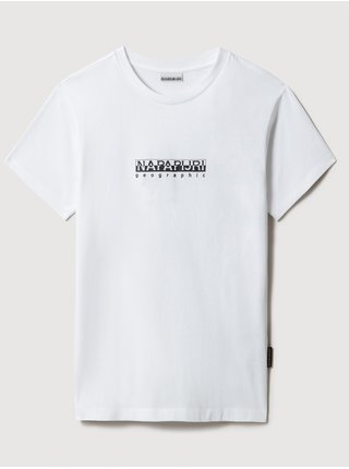 Bílé dámské tričko s nápisem NAPAPIJRI S-box W SS 3