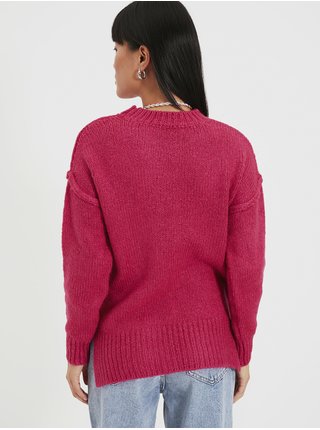 Tmavě růžový dámský svetr Trendyol 