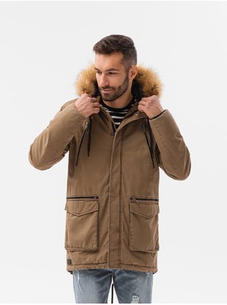 Světle hnědá pánská zimní bunda Ombre Clothing C512